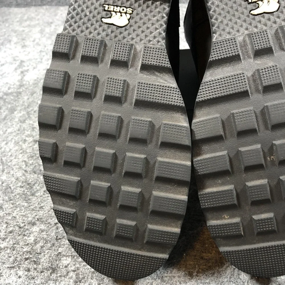 Sorel Boots Mens 15 Black Leather Waterproof Snow Lace Up NM2631-010
